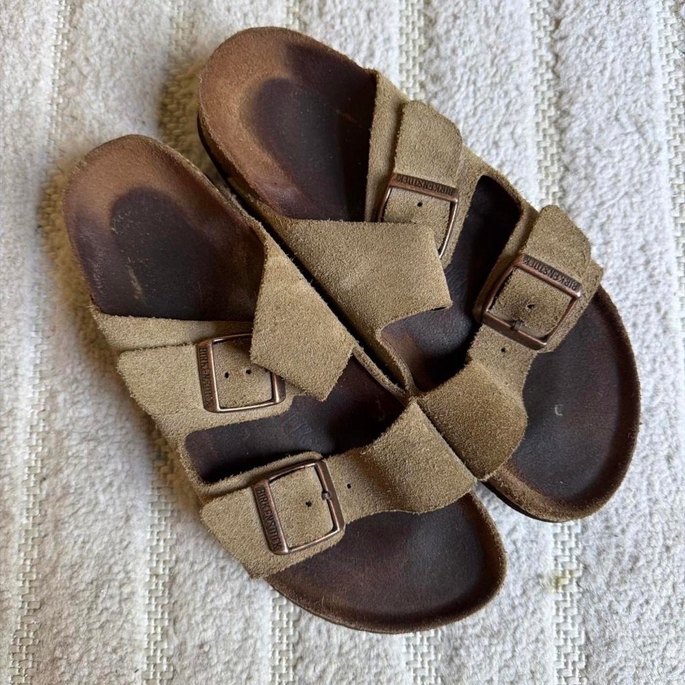 Birkenstock Arizona Soft Footbed Tan Light Brown Sandals Womens Sz 6.5/7 Comfy
